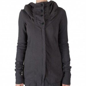 Prairie Underground Spindle Hoodie Cowl Neck Sweater Grey